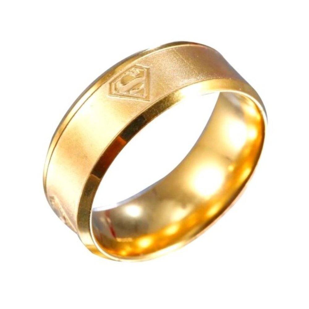 Gold Super Hero Stainless Steel 8mm Ring Unisex